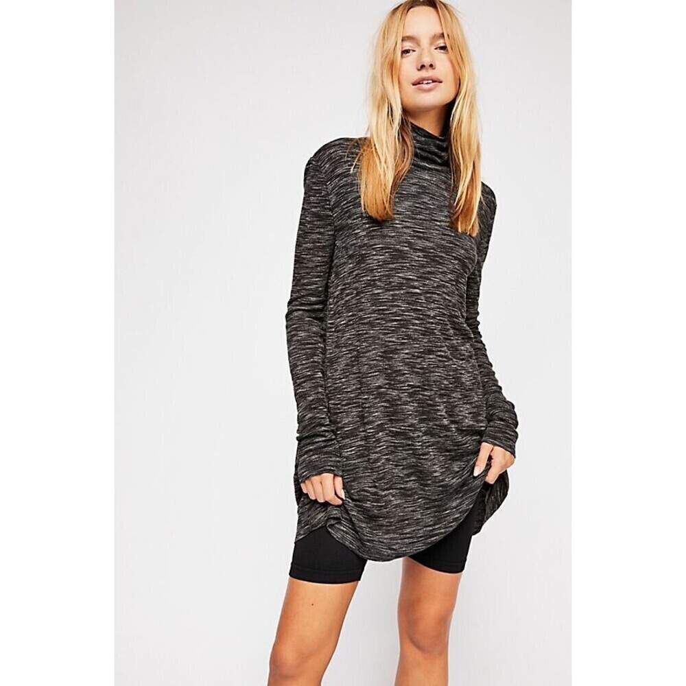 Free People We The Free women's Stonecold Long Sleeve Top In Gray Black Size XS